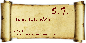 Sipos Talamér névjegykártya